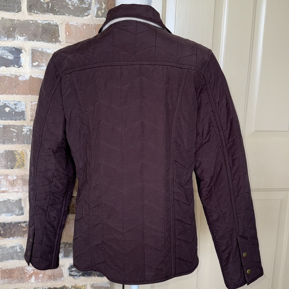 Chadwick’s Brown Barn Jacket Brown Quilted Soft Velour Fleece Lined Toggles Sz M - Picture 3 of 12